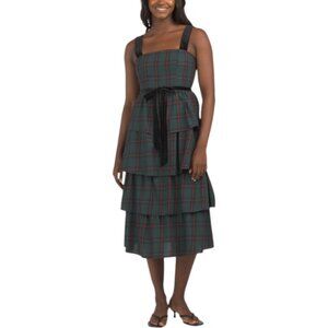 SUGAR LIPS Brook Plaid Mari Tiered Maxi Dress